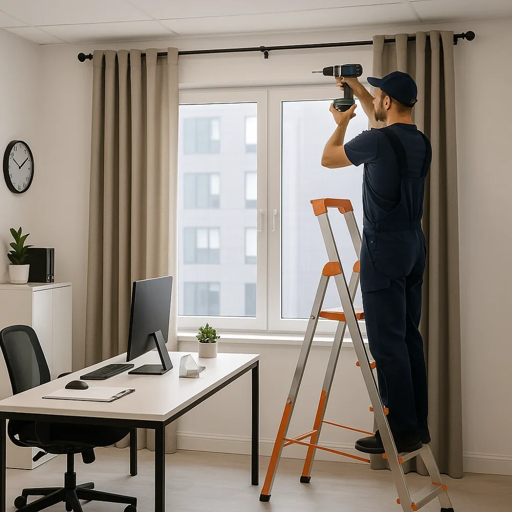 Commercial Curtains Fixing