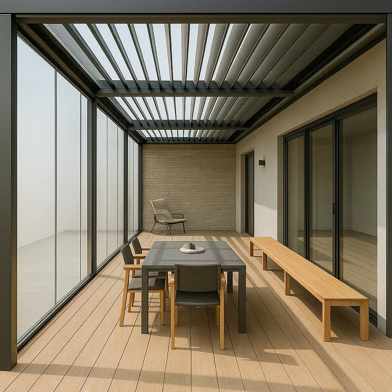 Glass Pergola {Retractable Glass Pergola]
