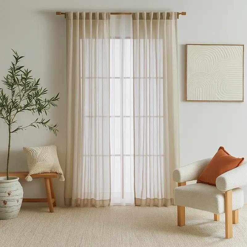 Beige Sheer Curtains
