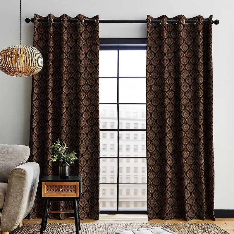 Brown Printed Curtains Brown Printed Curtains