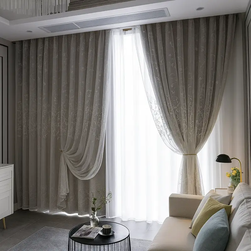 Muslin Curtains Embroidered Muslin Curtain