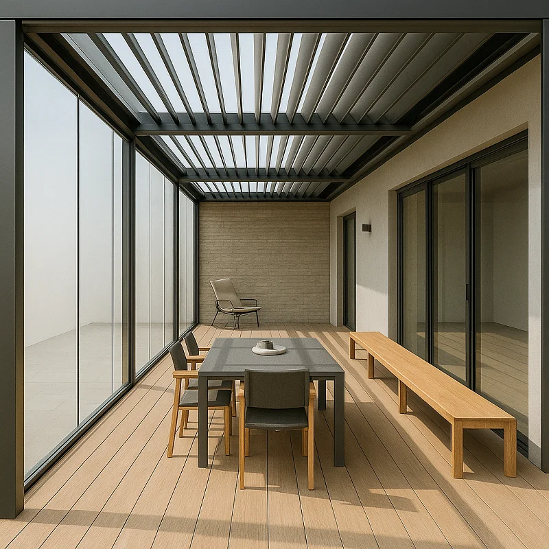 Glass Pergola {Retractable Glass Pergola]