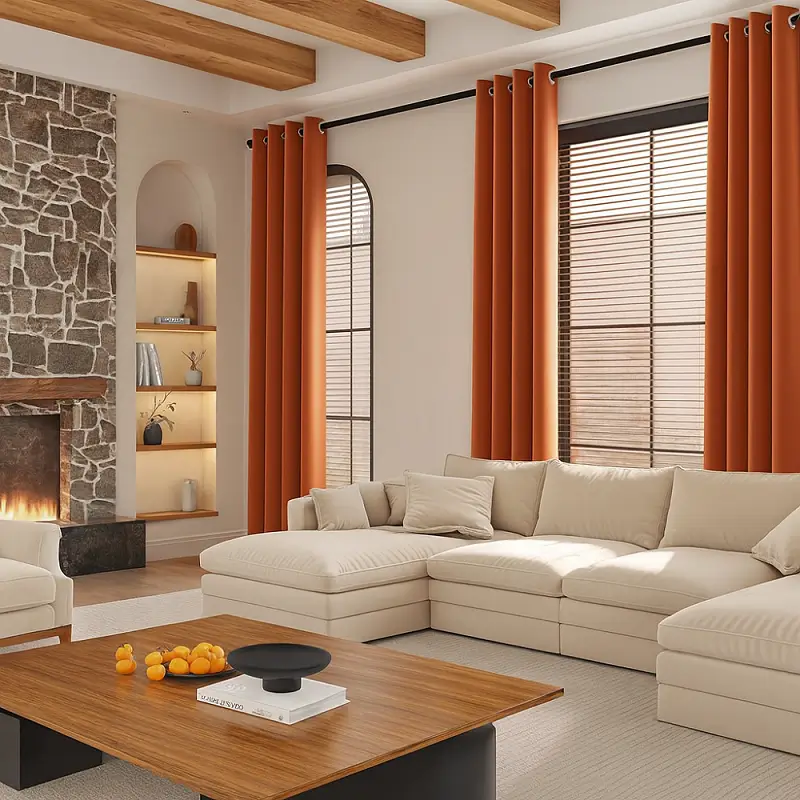 Orange Curtains Orange Blackout Curtains