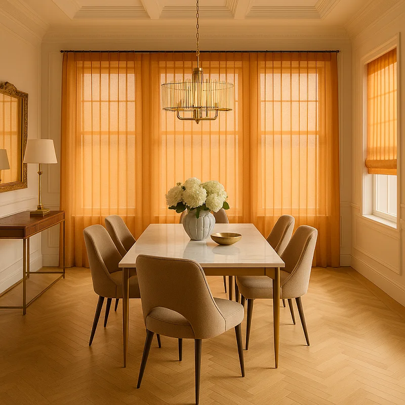 Orange Blinds [Sheer Orange Blinds]