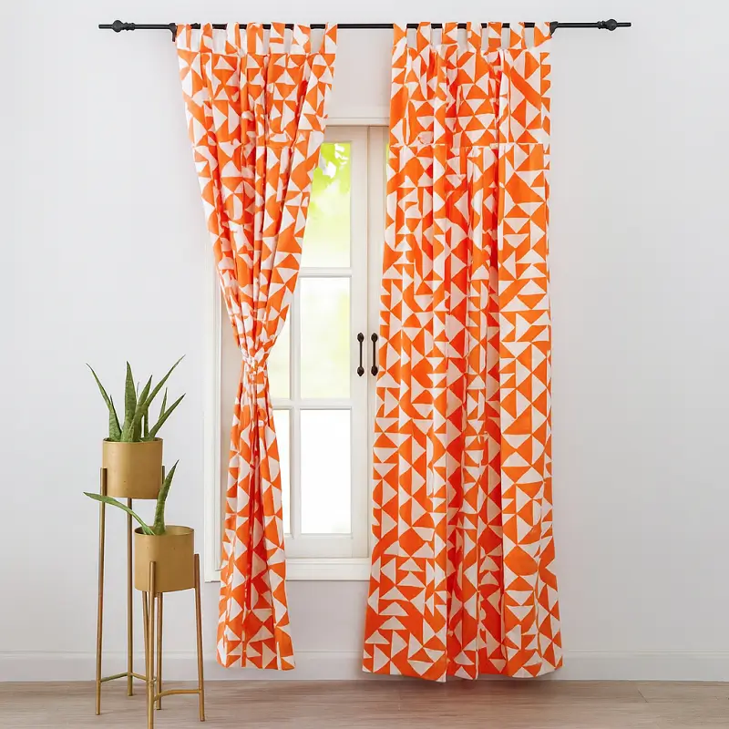 Orange Curtains Orange Printed Curtains