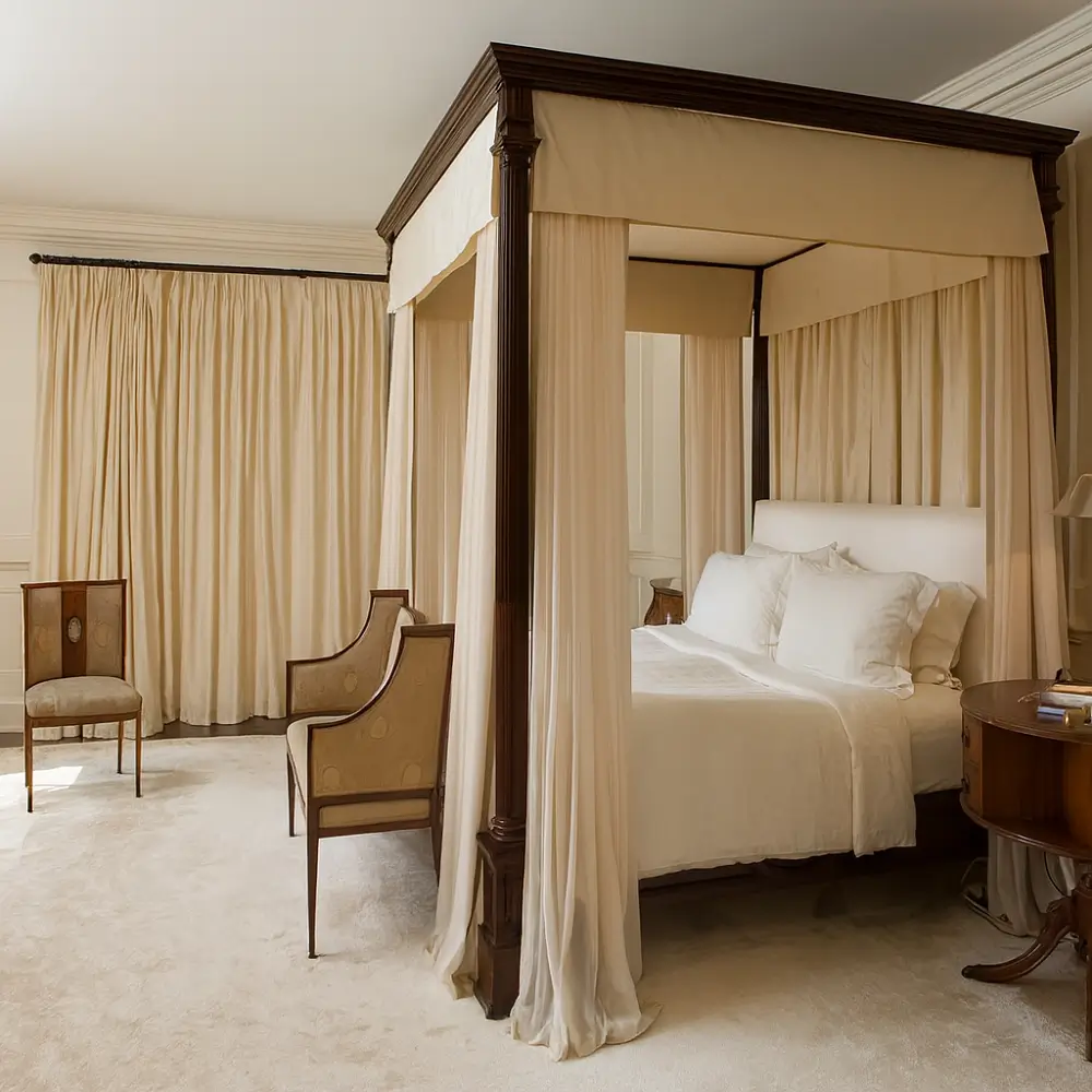 Bed With Curtains Residential Bed with Curtains