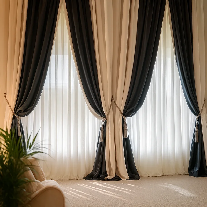Satin Curtains [Layered Satin Curtains]