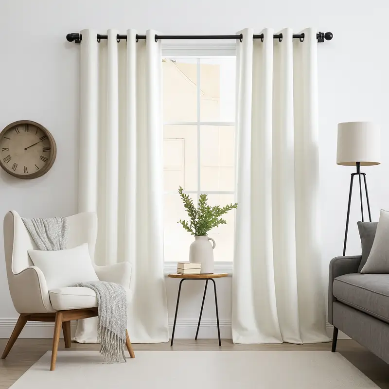 White Curtains White Grommet Curtains