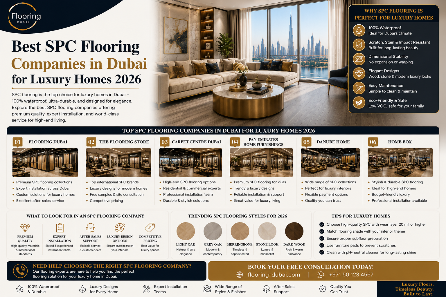 Read more about the article Best SPC Flooring Companies in Dubai for Luxury Homes 2026