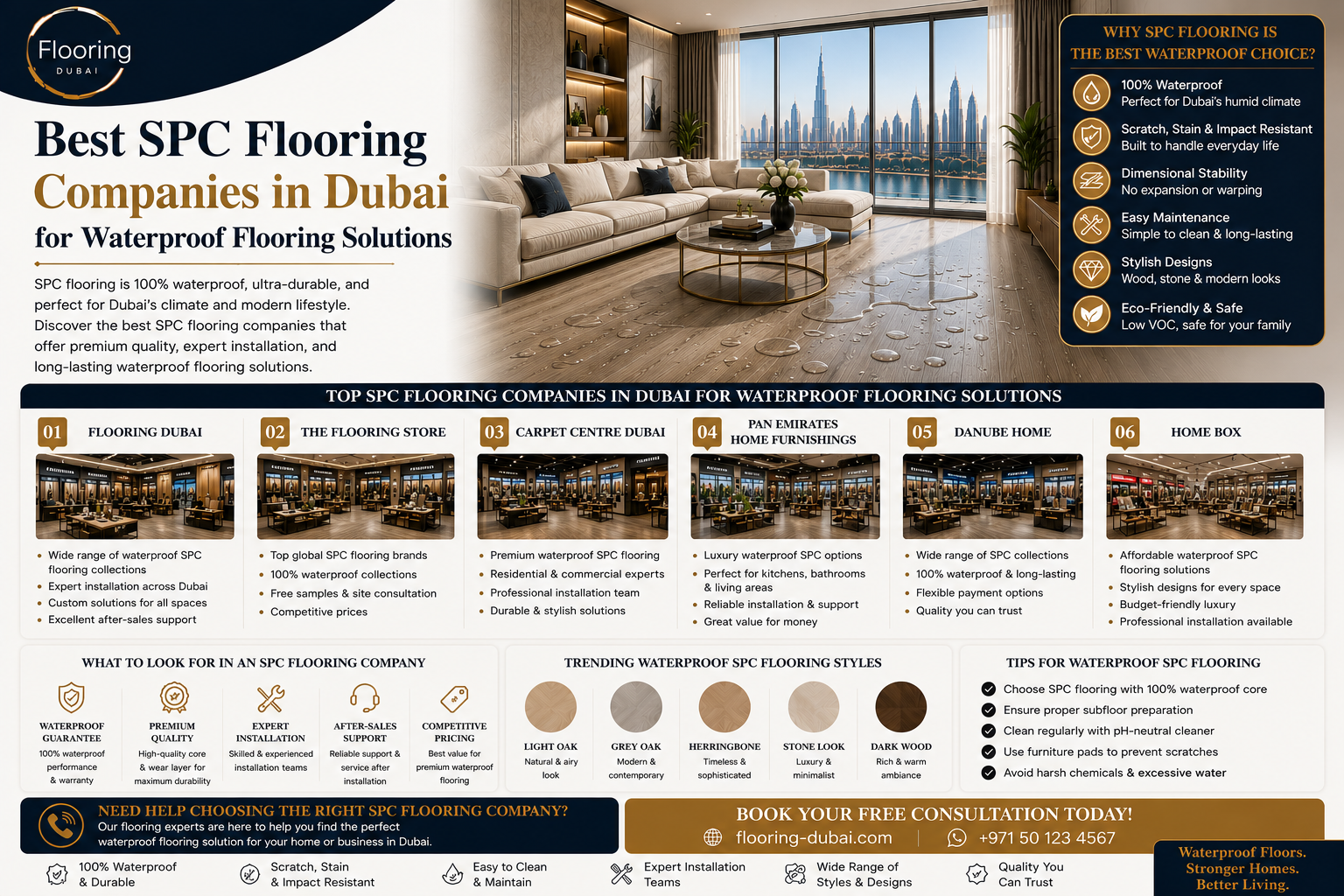 Read more about the article Best SPC Flooring Companies in Dubai for Waterproof Flooring Solutions