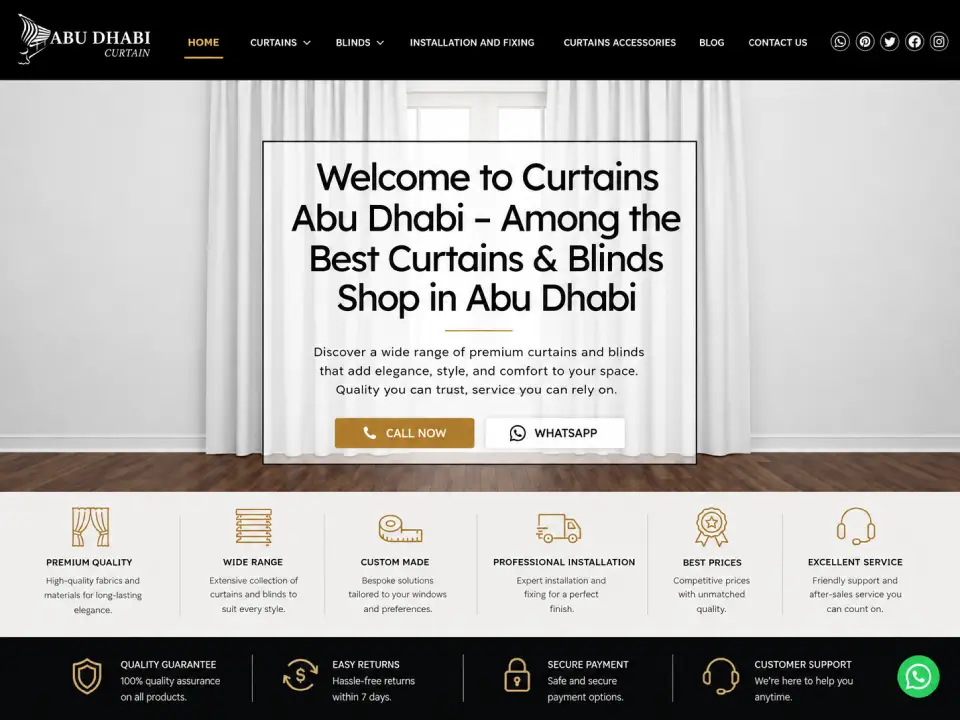 Best Curtains Companies in Dubai for High-End Interior Design 2026 abudhabicurtain