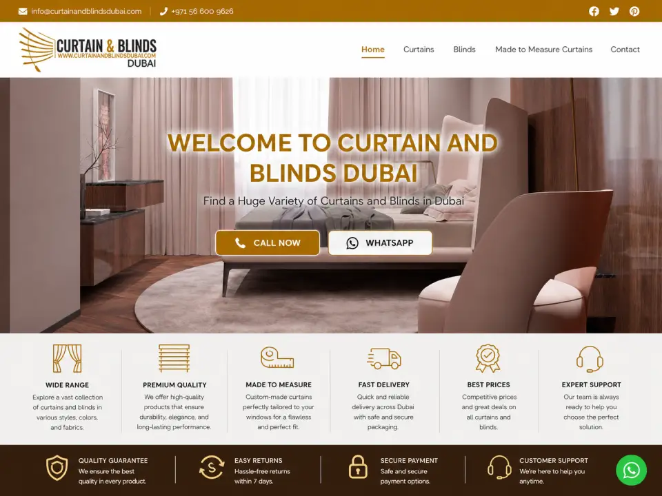 Best Curtains Companies in Dubai for High-End Interior Design 2026 curtainandblindsdubai