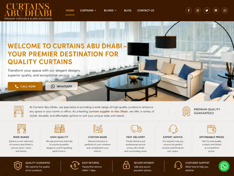 Best Curtains Companies in Dubai for High-End Interior Design 2026 curtainsabudhabi