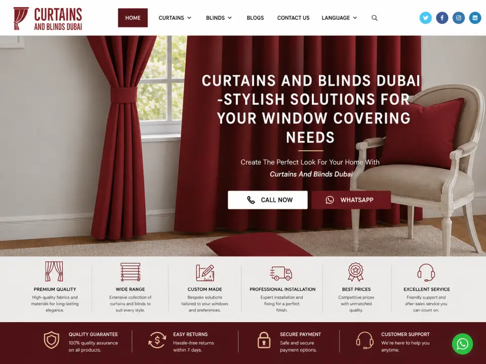 Best Curtains Companies in Dubai for High-End Interior Design 2026 curtainsandblindsdubai